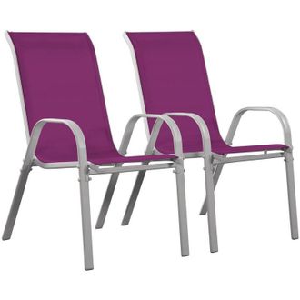 Habitat et Jardin Sedia da giardino textilene Cordoba -Phoenix -Rosa -Set di 2