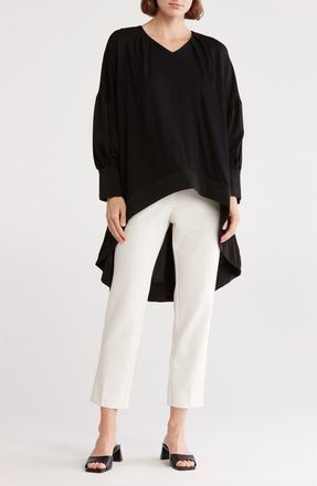 Patrizia Luca Oversize V-Neck Top in Black at Nordstrom Rack