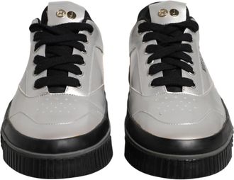 Hide & Jack Metallic Silver Low Top Lace Up Sneakers Mens Shoes (Pre-Owned)