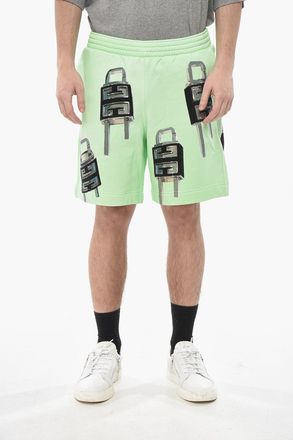 Givenchy Shorts in Cotone Garzato LOCK con Stampa Givenchy