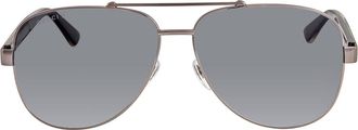 Gucci Polarized Grey Pilot Mens Sunglasses GG0528S 007 63