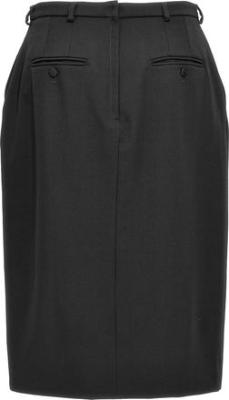 Dolce & Gabbana Wool Slit Skirt - Black