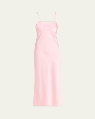 LoveShackFancy Isolie Lace Bow Crepe Midi Dress