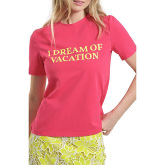 Isaac Mizrahi New York I Dream of Vacation Graphic T-Shirt in Fuchsia at Nordstrom, Size X-Small