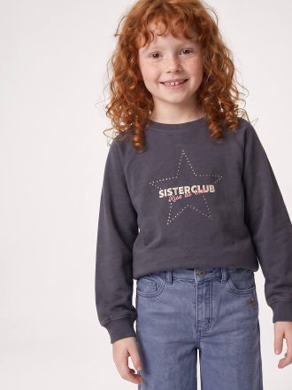 Vertbaudet M&auml;dchen Langarmshirt mit Stern-Motiv aus Nieten tinte