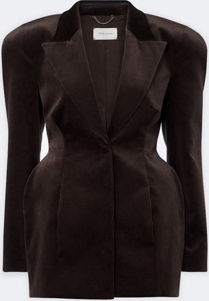 Magda Butrym Peplum cotton-blend velour blazer dress