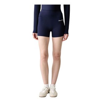 Sporty & Rich Signature Logo Cycling Shorts - Dames - Korte broeken - Blauw - Maat: L Polyamide