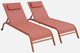 Sweeek Tumbona De Acero Multiposici&oacute;n Con Coj&iacute;n Y Ruedas, Set De 2