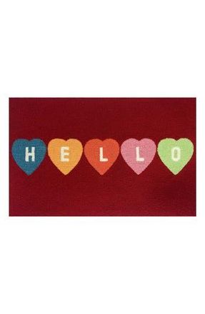 R16 Home Hello Heart Convo Doormat in Red/Multi at Nordstrom Rack