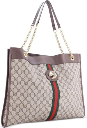 Gucci Rajah Chain GG Coated Canvas Large tote bag - Bruin