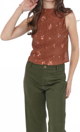 Sadie & Sage Blossom Pleated Top In Rust