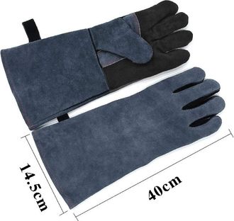 OEM Guantes De Soldadura De 40,6 Cm (16 Pulgadas) De Largo, Resistentes Hasta 500 &deg;c (932 &deg;f) - Para Asar A La Parrilla, Soldadura Por Arco, Tig, Mig, Est