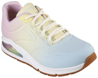 Skechers Sneaker SKECHERS UNO 2 OMBRE AWAY, Damen, Gr. 35, bunt (wei&szlig;, kombiniert), Synthetik, Schuhe Sneaker, in leuchtender Farbkombi, Freizeitschuh, Halbsch