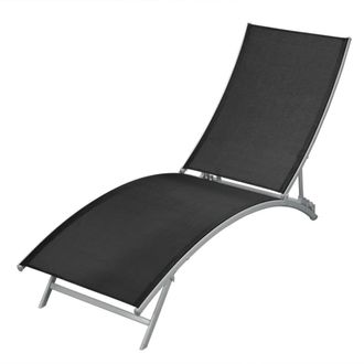 Berkfield Home Sun Lounger Steel & Textilene Black