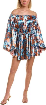Caroline Constas Charli Dress In Rust Summer Flora