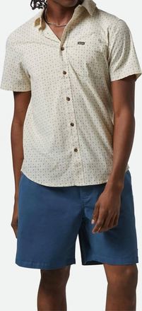 Brixton Charter Print Short Sleeve Shirt In Off White Micro Floral