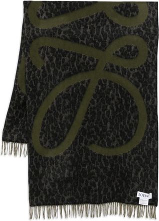 Loewe Sjaal met logodetail - Groen