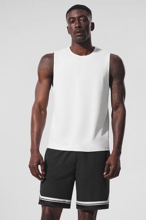 Alo | Conquer Muscle Tank Top in White, Size: Medium