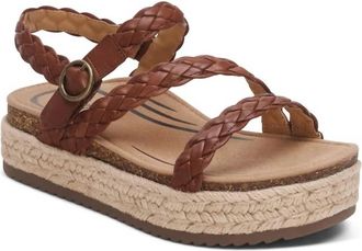Aetrex Womens Julia Platform Sandal In Walnut