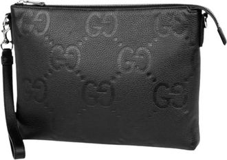 Gucci Pre-owned Vintage Clutch Bag - Dames - Vintage Clutch - Zwart - ONE Size - Leer - Vintage