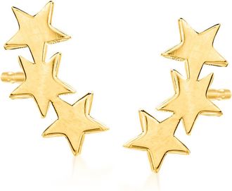 RS Pure by Ross-Simons 14kt Yellow Gold Star Ear Climbers