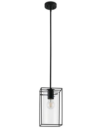 Eglo Eglo Loncino 1 1 Light Mini Pendant With Black Metal Open Frame Surrounding A Clear Glass Shade