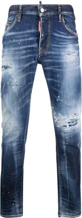 Dsquared2 distressed slim-cut jeans - men - Polyester/Spandex/Elastane/Cotton/Polyester/Cotton - 44 - Blue
