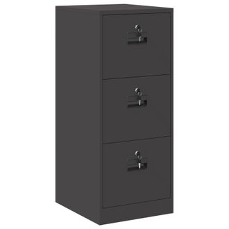 vidaXL Mueble Archivador Con Caj&oacute;n Geom&eacute;trico Negro 44 X 50 X 106.5 Cm Vidaxl