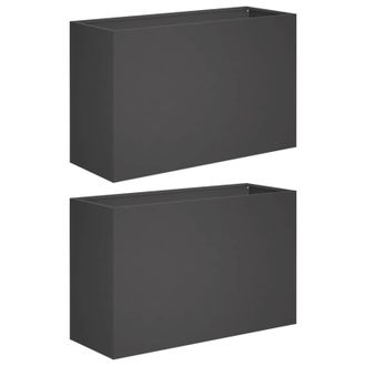 vidaXL Macetero De Jard&iacute;n 2 Uds. Negro 80 X 30 X 40 Cm Vidaxl