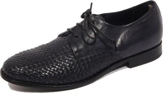 Alexander Hotto Vintage leren schoen met Intreccio-stijl - Heren - Nette schoenen - Blauw - 40 EU - Leer - Schoenen