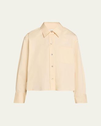 Vince Cropped Long-Sleeve Shirt
