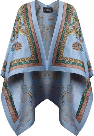 Etro Mantella con stampa paisley - Blu