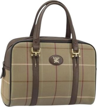 Burberry Pre-owned Handbags, female, Brown, Size: ONE SIZE Pre-owned Vintage Canvas Hand Bag