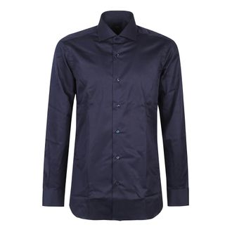 Barba Casual Shirts, male, Blue, Size: L Long Sleeve Neck Shirt