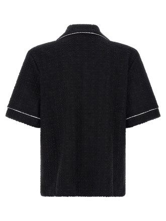 Casablanca Cotton Terrycloth Monogram Shirt - Black