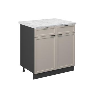 Vicco Mueble Bajo De Cocina Fame-line, Grisbeige, 80 Cm, Et M&aacute;rmol, Vicco