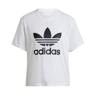 adidas (WMNS) adidas Adicolor Trefoil Boxy T-Shirt Asia Sizing White Black IN8441