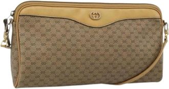 Gucci Pre-owned Vintage Shoulder Bag - Dames - Vintage Schoudertas - Beige - ONE Size - Leer - Vintage