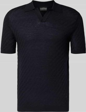 Emporio Armani Slim Fit Poloshirt mit Lyocell-Anteil in Marine, Gr&ouml;&szlig;e XXL