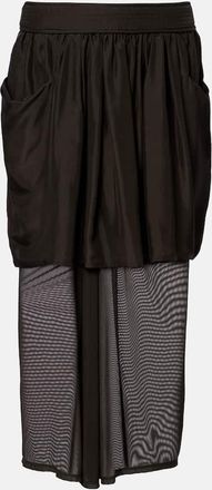 Christophe Lemaire Draped semi-sheer silk midi skirt