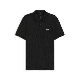 BOSS Cotton-piqu&eacute; polo shirt with all-over print