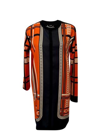 Herm&egrave;s Orange Silk and Cashmere Blend Twillaine Jumper Dress Size 34