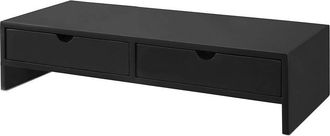SoBuy Soporte para monitor con 2 cajones madera negro