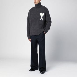 Ami Mens Midnight Blue Wool Pant - Dark Blue - Size 36 (Waist)