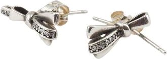 Pandora Orecchini a Bottone Fiocco Brillante - - Accessories - Donna - Grigio - ONE SIZE