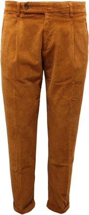 Berwich Fluwelen Broek Retro Stijl - Heren - Slim Fit Broeken - Bruin - XL - Broeken