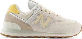 New Balance Donna 574 in Bianco/Beige, Pelle Scamosciata/Rete, Taglia 37.5