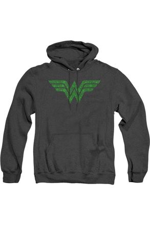 Gildan Wonder Woman St. Patrick&acute;s Day Shamrock Logo Adult Heather Hoodie / Hooded Sweatshirt