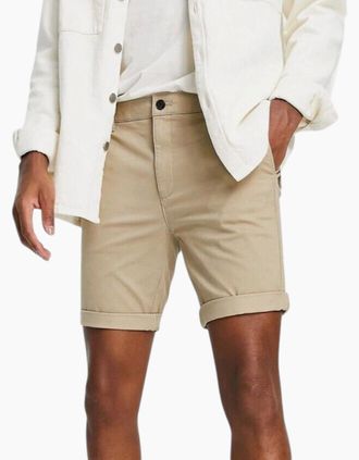 Topman Mens TOPMAN Mens Slim Chino Shorts 2Pack Casual Pant - Tan - Size: 30/32