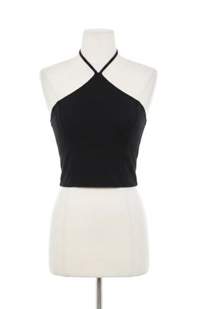 Z Supply Lydia Cropped Halter Top In Black